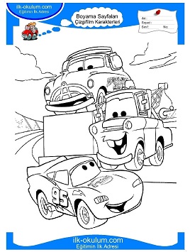 Çocuklar İçin Arabalar Boyama Sayfaları 